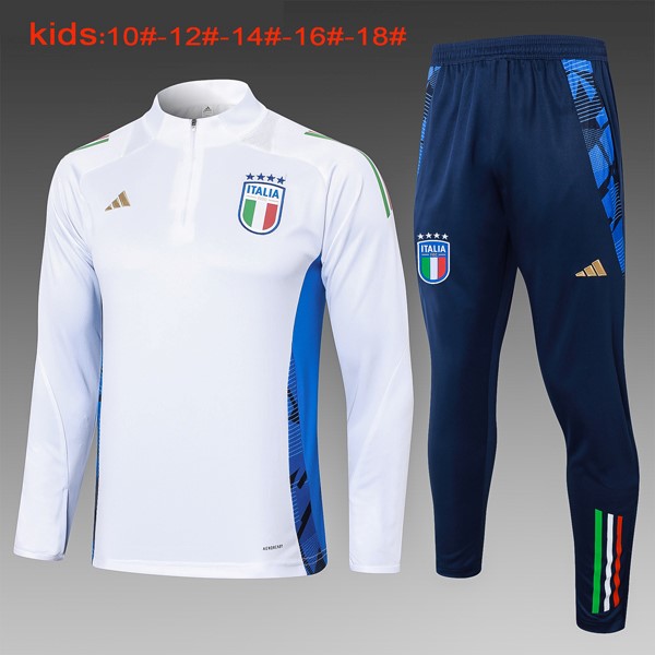 Bambino Felpa Allenamento Italia 24/25 Bianco Blu 3